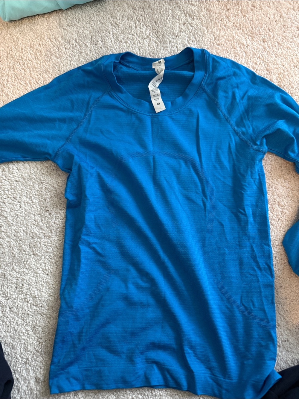 lululemon athletica Electric Blue Short Sleeve Athletic Top